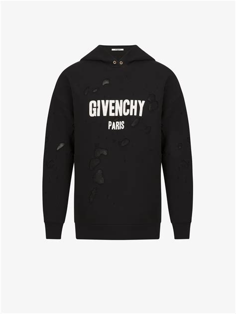 hoodie givenchy destroyed|givenchy paris sweatshirt destroyed.